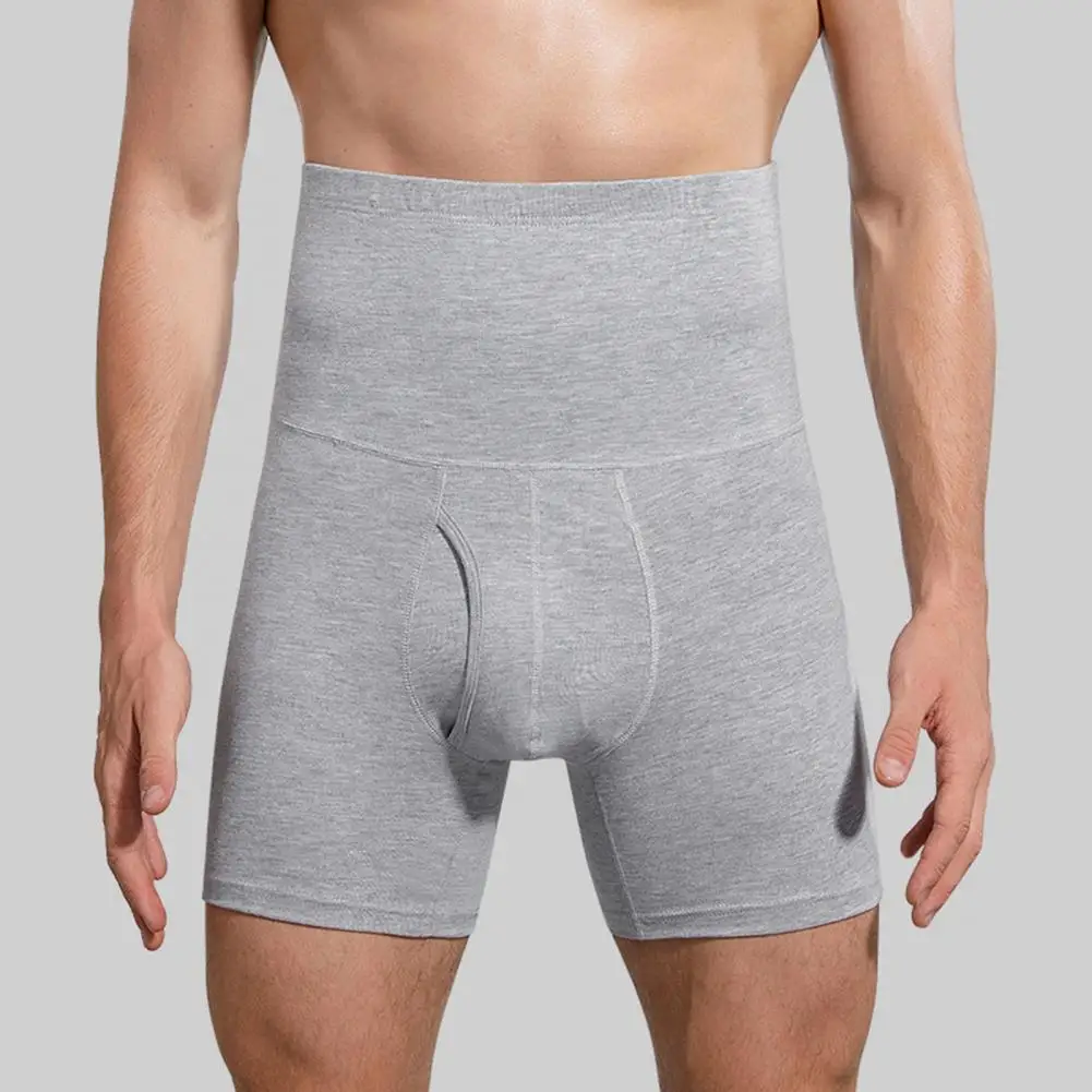 

One-piece Cut Underpants Wide Waistband Boxers High Waist Men's Cotton Underpants Warm Breathable Elastic Sports Shorts