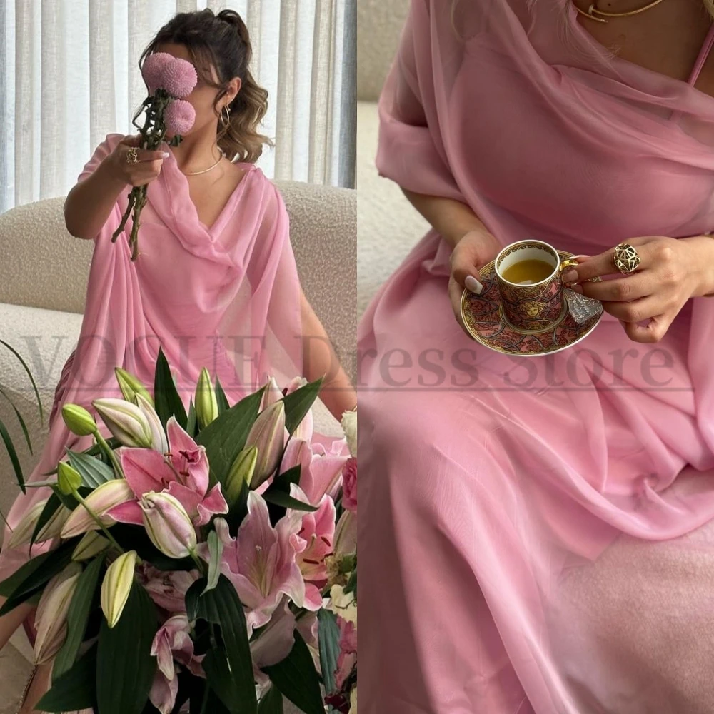 VD Simple Long Pink Chiffon Prom Dresses with Cap Sleeves Floor Length A-Line Evening Dress for Musilm vestidos de gala mujer
VD Simple Long Pink Chiffon Prom Dresses with Cap Sleeves Floor Length A-Line Evening Dress for Musilm vestidos de gala mujer