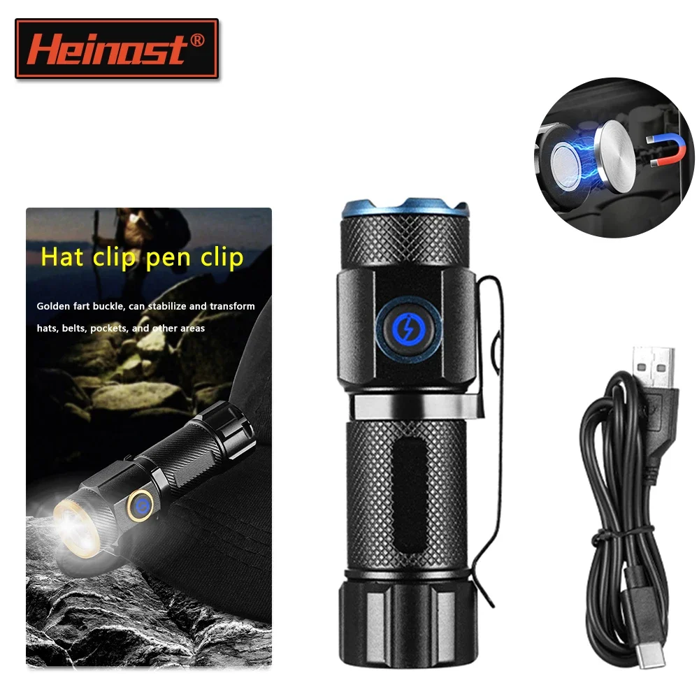 High Brightness EDC Flashlight Portable Mini Torch USB Rechargeable Hat Clip Lights with Tail Magnet Camping Fishing Lantern
High Brightness EDC Flashlight Portable Mini Torch USB Rechargeable Hat Clip Lights with Tail Magnet Camping Fishing Lantern