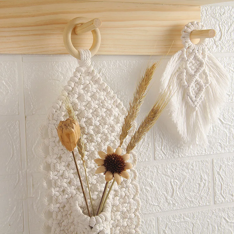 🤍 Handwoven Cotton Rope Wall Hanging - Mini Bohemian Macrame Tapestry & Door Handle Decor 3 Sfe8e908e11de4a57a9b1ce47abe2b710r
