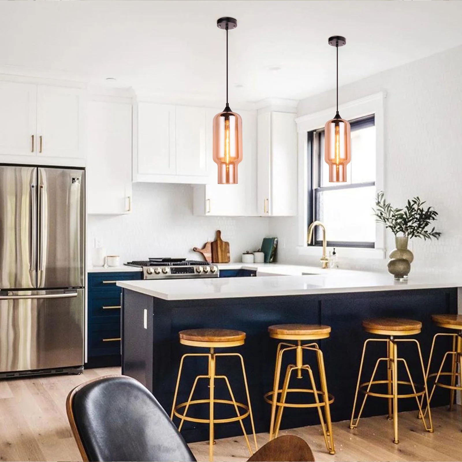 FEVER Pendant Light, Glass Pendant Lamp, E27 Adjustable Farmhouse Lamp, for Kitchen Island Restaurant Bedroom Dining Room Hallwa
FEVER Pendant Light, Glass Pendant Lamp, E27 Adjustable Farmhouse Lamp, for Kitchen Island Restaurant Bedroom Dining Room Hallwa