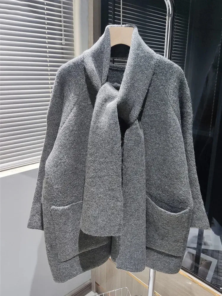 NICEWOMEN Knitted Shawl+large Pocket Patchwork Loose Sweater Jacket Women's Long Sleeved Gray Cardigan Jacket 2023 Autumn New
NICEWOMEN Knitted Shawl+large Pocket Patchwork Loose Sweater Jacket Women's Long Sleeved Gray Cardigan Jacket 2023 Autumn New