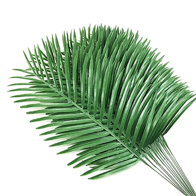 

20Pcs Artificial Palm Leaves Faux Fake Palm Fronds Plant Artificial Tropical Plants (Green)