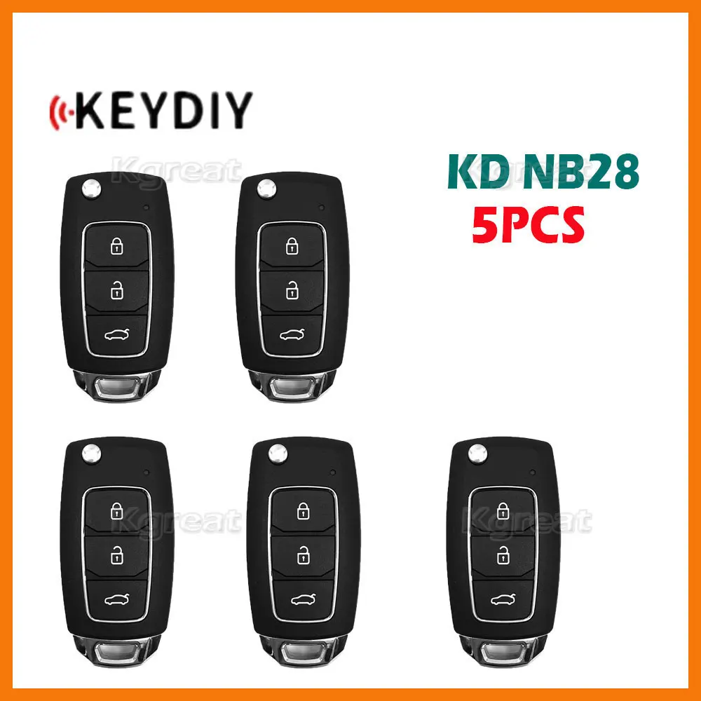 

5pcs KEYDIY NB28 Multifunctional Universal KD Remote Key 3 Buttons NB Series Car Remote Key for KD900 KD900+ URG200 KD-X2 Mini