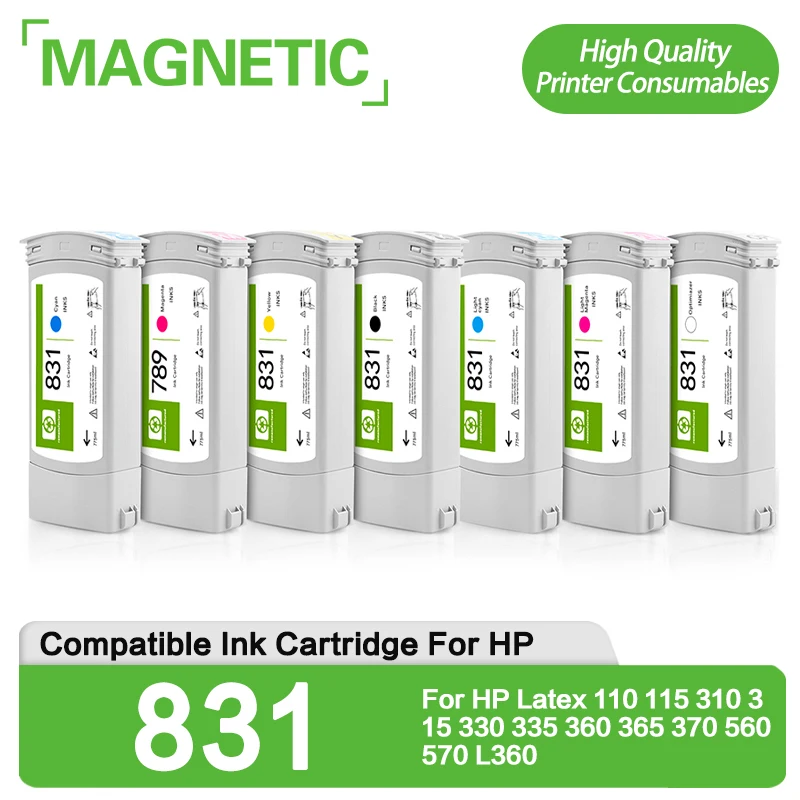 

NEW 7Color For HP 831 Compatible Ink Cartridge With Latex Ink For HP Latex 110 115 310 315 330 335 360 365 370 560 570 L360