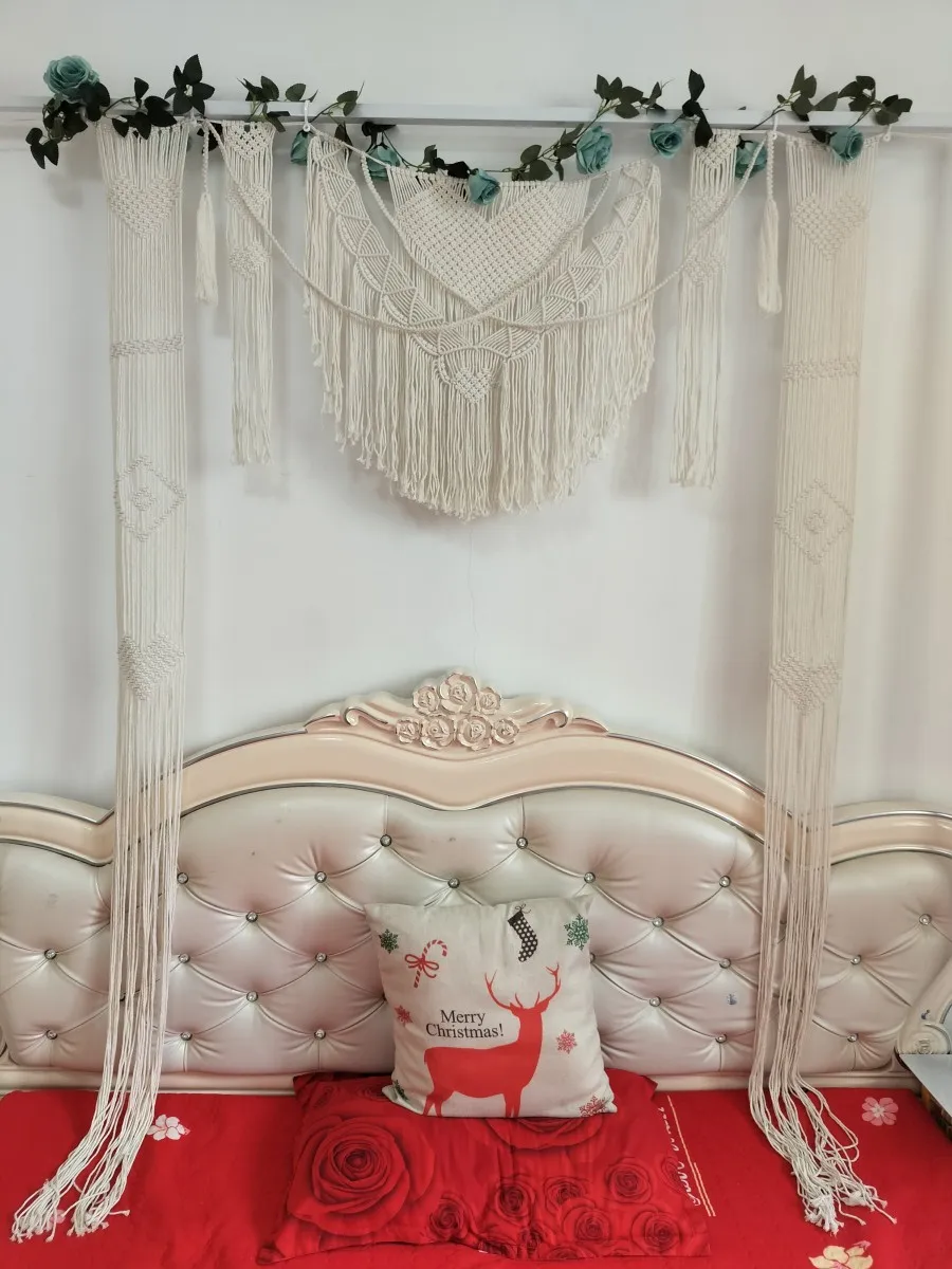 Large Macrame Arch Curtain - Boho Wedding Backdrop 8 Sfe97b2a85a0041d3b58f1a7bd088663ab