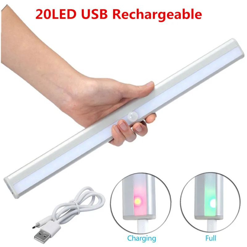 Wireless 20 LED USB Rechargeable Night Light PIR Motion Sensor Light Under Cabinet Wardrobe Closet Kitchen Sensor Light Lamp
Wireless 20 LED USB Rechargeable Night Light PIR Motion Sensor Light Under Cabinet Wardrobe Closet Kitchen Sensor Light Lamp