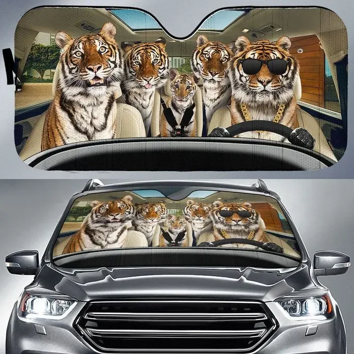 TIGER FAMILY Driver Car Sun Shade for Front Windshield,Funny Animal Curtain Sun Visor for Car Keep Your Vehicle Cool,UV
TIGER FAMILY Driver Car Sun Shade for Front Windshield,Funny Animal Curtain Sun Visor for Car Keep Your Vehicle Cool,UV