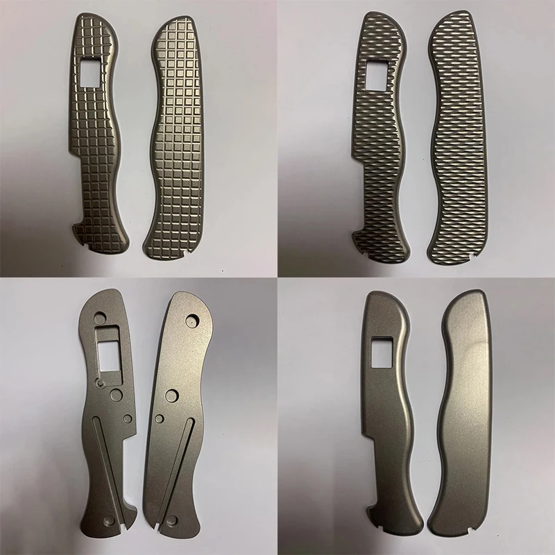 

3 Types Custom Knife Titanium Handle Scales With Axis Lock Hole for 111MM Victorinox Swiss Army Knives Outrider Grip DIY Part
