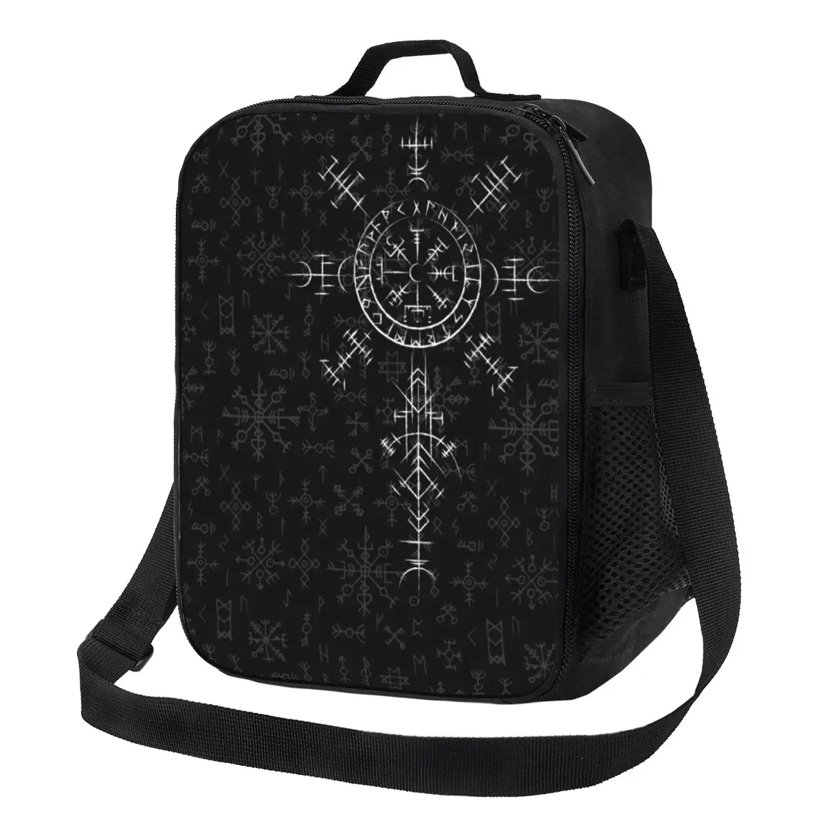 

Lucky Charm Viking Compass Vegvisir Insulated Lunch Tote Bag for Vikings Valhalla Resuable Thermal Cooler Food Bento Box Work