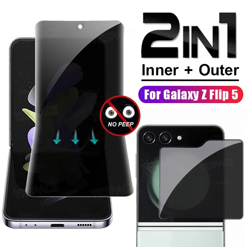 Privacy Anti-Spy External Tempered Glass Inner Soft EPU Hydrogel Film For Samsung Galaxy W24 W23 Z Flip 5 4 3 Screen Protector
Privacy Anti-Spy External Tempered Glass Inner Soft EPU Hydrogel Film For Samsung Galaxy W24 W23 Z Flip 5 4 3 Screen Protector