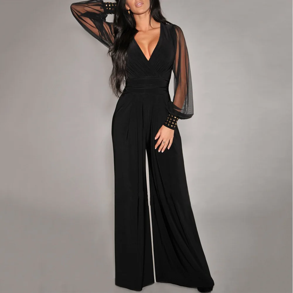 Sexy Deep V-Neck Patchwork Rivet Long Sleeve Jumpsuit For Women Elegant Office Sheer Mesh Laides Bodysuit Outfit Party Jumpsuits
Sexy Deep V-Neck Patchwork Rivet Long Sleeve Jumpsuit For Women Elegant Office Sheer Mesh Laides Bodysuit Outfit Party Jumpsuits