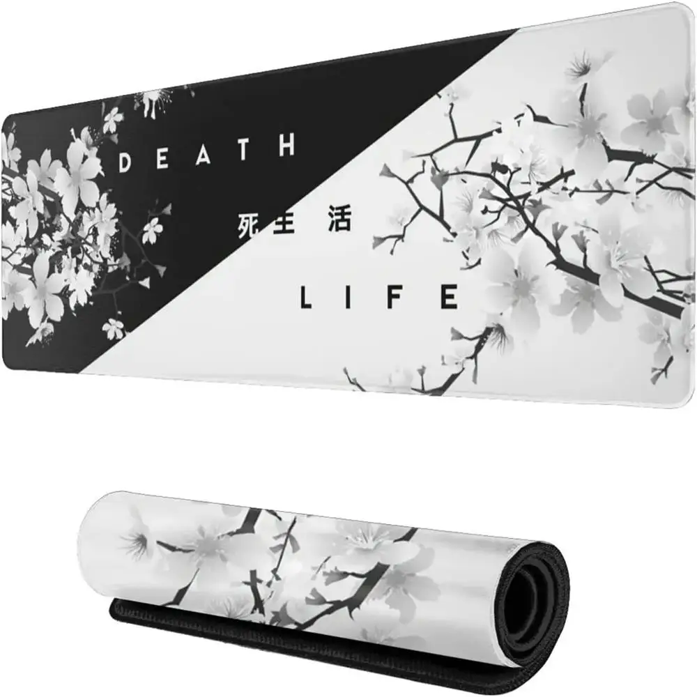 

Black and White Cherry Blossom Gaming Mouse Pad 900x400mm XL Extended Large Mouse Mat PC Desk Pad Non Slip Rubber Mousepad Gamer