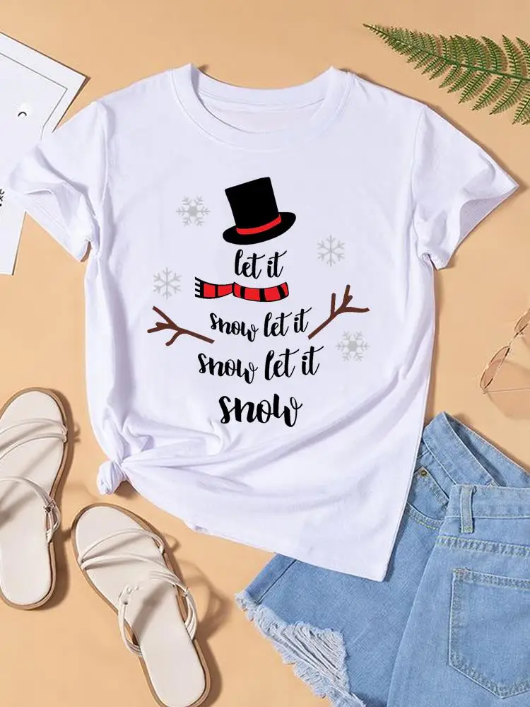 Snowman Trend Cute Sweet Print Women Tee Top Fashion Christmas Lady New Year Shirt Clothing Clothes Graphic T-shirt
Snowman Trend Cute Sweet Print Women Tee Top Fashion Christmas Lady New Year Shirt Clothing Clothes Graphic T-shirt