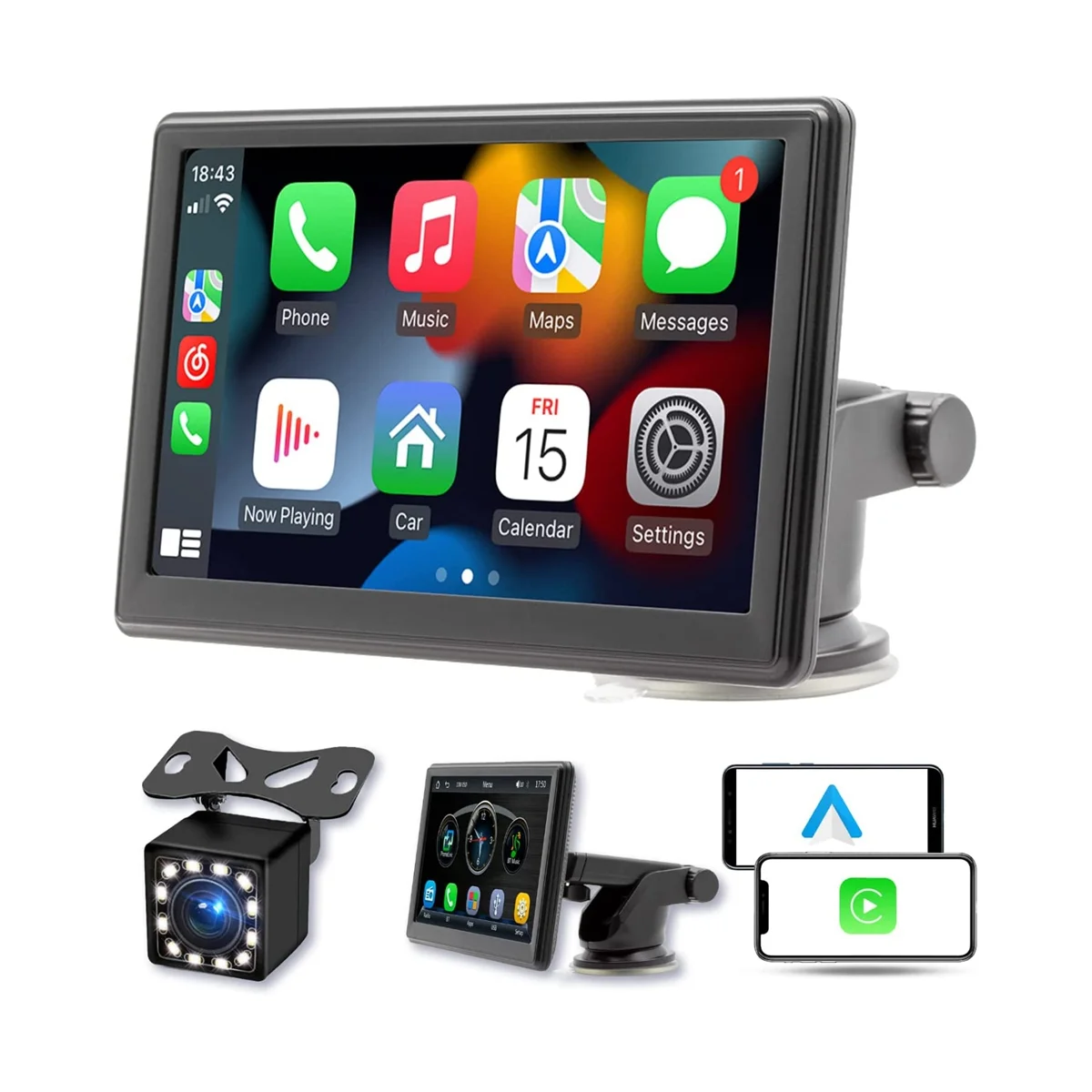 Портативное беспроводное крепление для экрана Carplay, 7-дюймовый сенсорный экран, автомобильная стереосистема Bluetooth, FM-радио, задняя камера, USB
Портативное беспроводное крепление для экрана Carplay, 7-дюймовый сенсорный экран, автомобильная стереосистема Bluetooth, FM-радио, задняя камера, USB