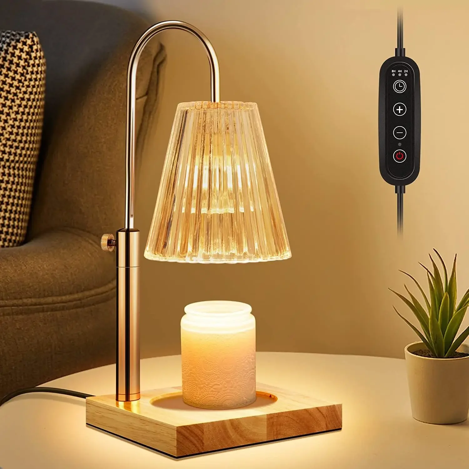 

7 Types Dimmable Candle Warmer Lamp 110V/220V Bedroom Bedside Aroma Lamps Mood Light Glass Crystal Wood Indoor Lighting Lights