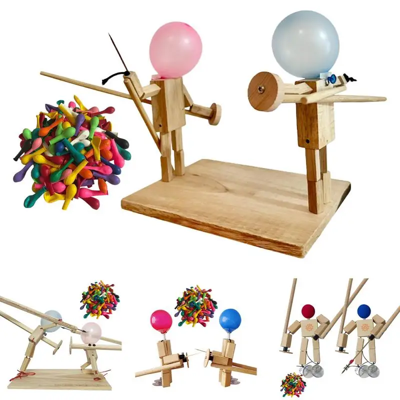 Fun Balloon Wood Man Battle Handmade Wooden Fencing Puppets Wooden Bots Battle Game Whack a Balloon Party Home Decoration
Fun Balloon Wood Man Battle Handmade Wooden Fencing Puppets Wooden Bots Battle Game Whack a Balloon Party Home Decoration
