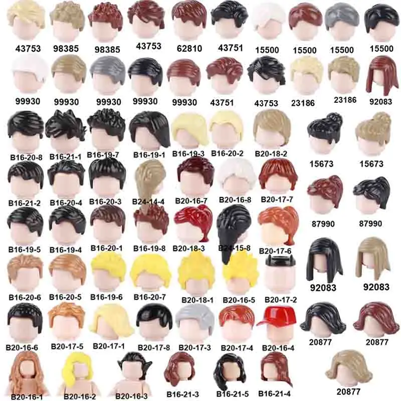 MOC City Hair Accessories Building Blocks Compatible Figure Body Parts Brown Black Blond Head Messy Hair DIY Bricks Toys Gift
MOC City Hair Accessories Building Blocks Compatible Figure Body Parts Brown Black Blond Head Messy Hair DIY Bricks Toys Gift