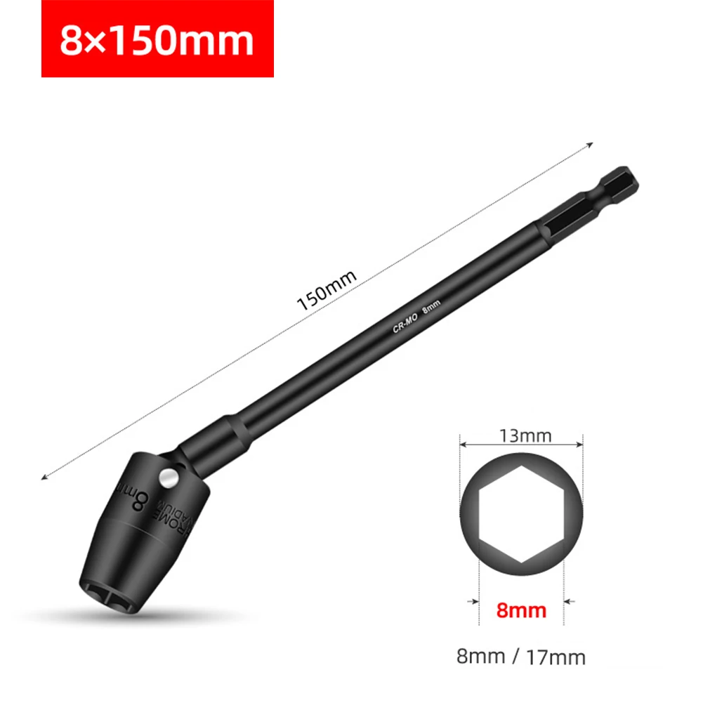 150mm Hex Shank Impact Driver Socket Head Adapter 360 Degree Rotatable Made of Durable Chrome Vanadium Steel
150mm Hex Shank Impact Driver Socket Head Adapter 360 Degree Rotatable Made of Durable Chrome Vanadium Steel