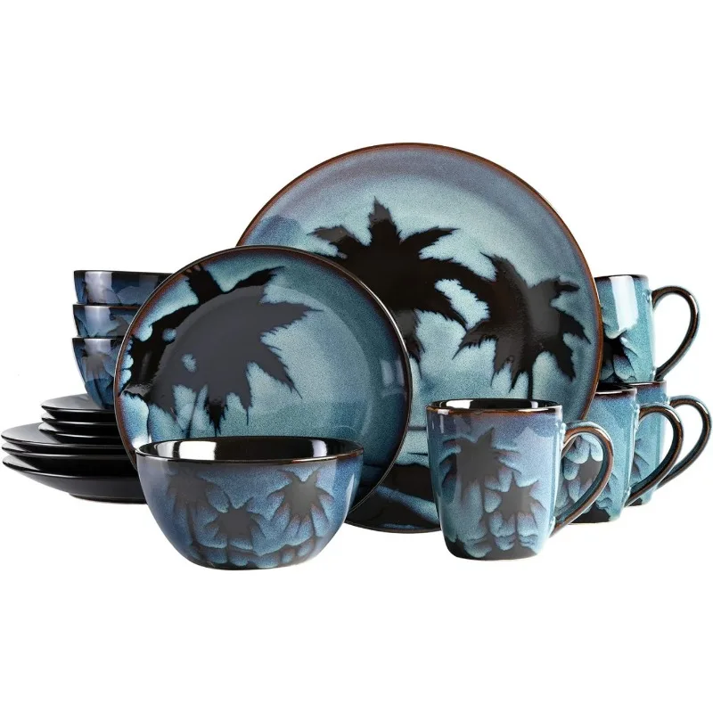 Hand Painted Round Reactive Glaze Stoneware Dinnerware Set, Service for 4 (16pcs), Service Assiette
Hand Painted Round Reactive Glaze Stoneware Dinnerware Set, Service for 4 (16pcs), Service Assiette