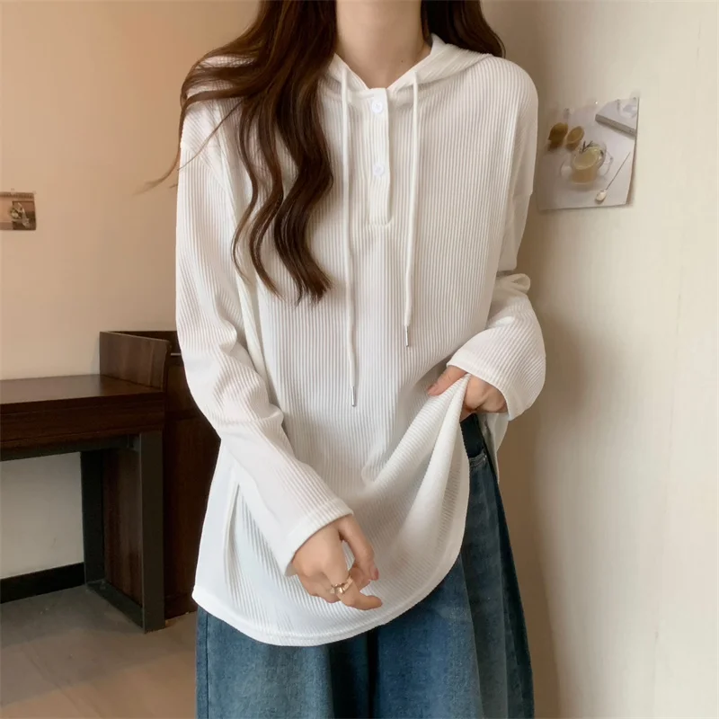Slim Fit Warm Fall Spring Long Sleeve Hooded Women T Shirts Fashion Simple Solid Harajuku Tunic Ladies Tops 2023 Fashion White
Slim Fit Warm Fall Spring Long Sleeve Hooded Women T Shirts Fashion Simple Solid Harajuku Tunic Ladies Tops 2023 Fashion White