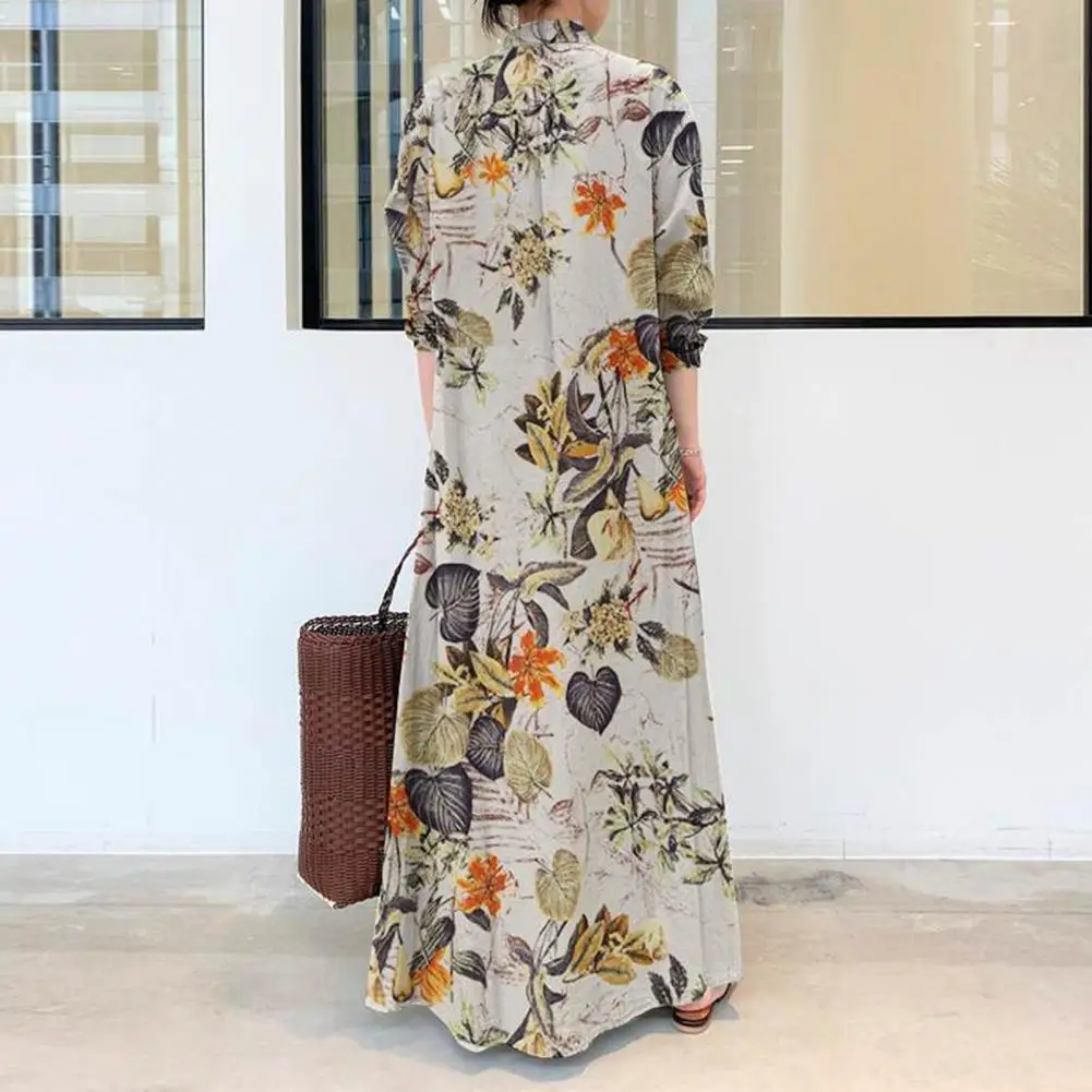 Button-up Shirt Dress Colorful Flower Print Maxi Dress with Long Sleeves Pockets A-line Silhouette Soft Breathable for Fall
Button-up Shirt Dress Colorful Flower Print Maxi Dress with Long Sleeves Pockets A-line Silhouette Soft Breathable for Fall