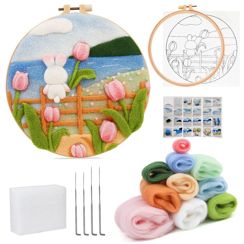Tulips Needle Felting Kit, Wool Needle Felt Set For Beginners With Wool,Needle Felting Pad, Needles, Wool, Decorative Frame
Tulips Needle Felting Kit, Wool Needle Felt Set For Beginners With Wool,Needle Felting Pad, Needles, Wool, Decorative Frame