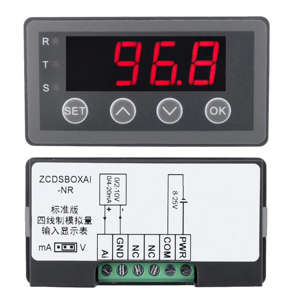 Digital Display Meter 0-10V 0-20mA 2-10V 4-20mA Relay Out RS485 Port Value Display of Output Sensor
Digital Display Meter 0-10V 0-20mA 2-10V 4-20mA Relay Out RS485 Port Value Display of Output Sensor