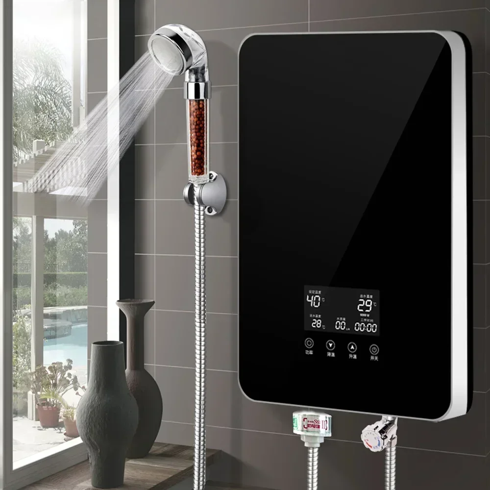 

Instant Electric Water Heater for Home Boiler Hot Flowing Tankless Instantaneous Three Second Speed Heat Take Shower Bathroom