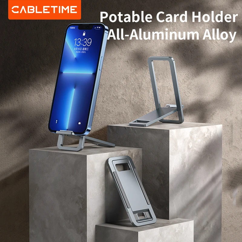 CABLETIME Portable Phone Stand Aluminum Alloy Holder Foldable Stepless regulation Lightweight Easy to Carry for Smartphone D3
CABLETIME Portable Phone Stand Aluminum Alloy Holder Foldable Stepless regulation Lightweight Easy to Carry for Smartphone D3