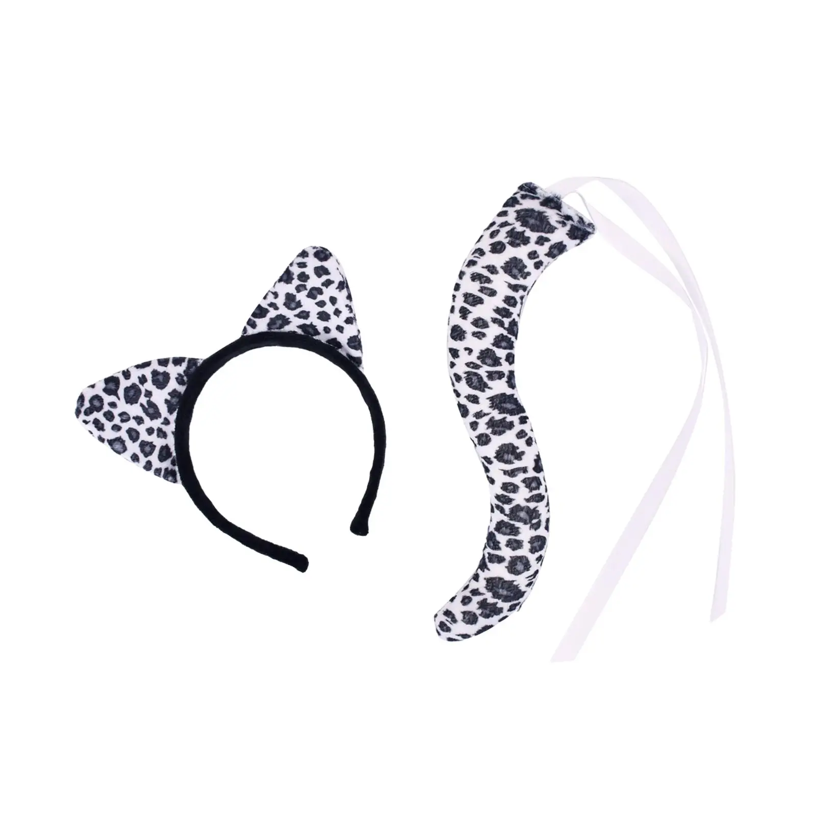 

Panther Ears and Long Tail Set Headdress Dress up Cosplay Hair Hoop for Birthday Gifts Performance Themed Party Prom Halloween