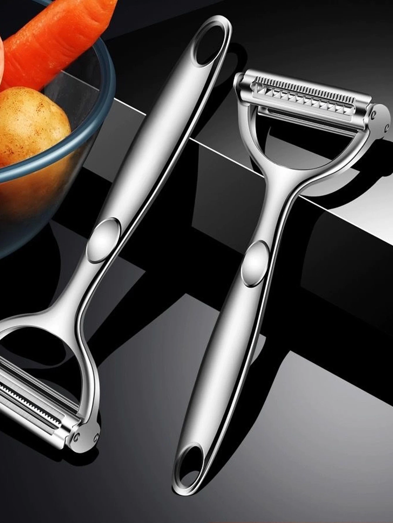 Kitchen Vegetable Peeler Stainless Steel Melon Planer Double-Head Peeler Household Multiple-Function Fruit And Vegetable Peeler Kitchen Vegetable Peeler Stainless Steel Melon Planer Double-Head Peeler Household Multiple-Function Fruit And Vegetable Peeler
