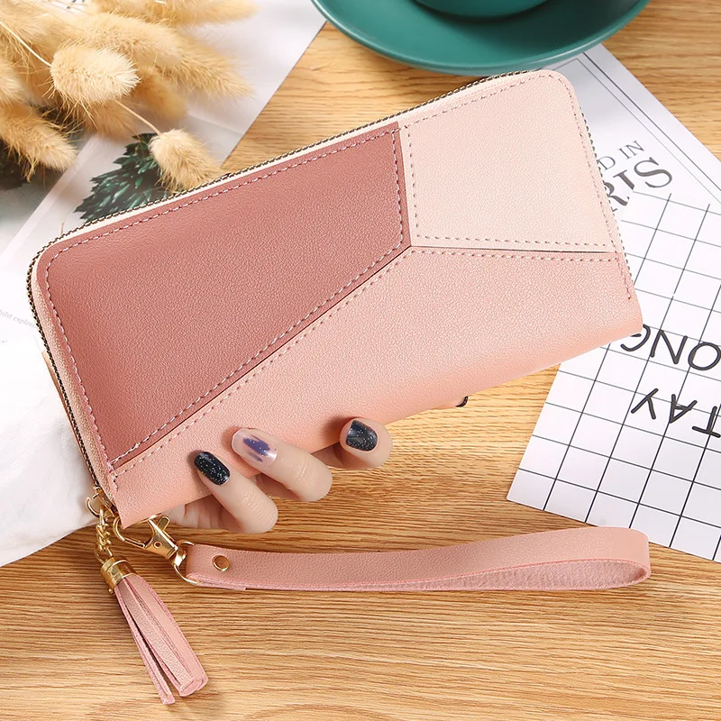 

Women Long Wallet Pu Leather Card Holder Large Capacity Hasp Zipper Coin Purse Multi Card Organizer Cell Phone Wristlet Handbag.