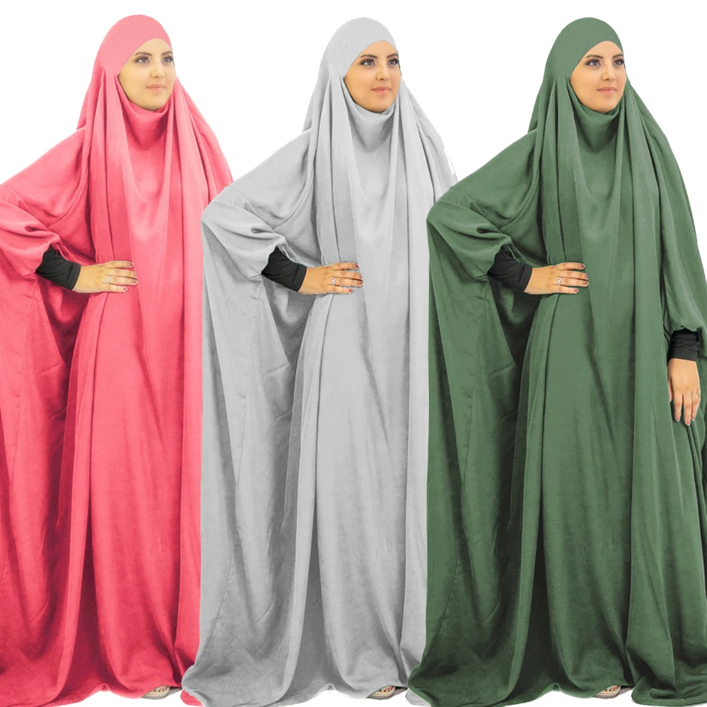 

Hooded Abaya Muslim Women Full Cover Khimar Abayas Maxi Dress Islamic Prayer Garment Robe Kaftan Eid Ramadan Worship Gown Abayas