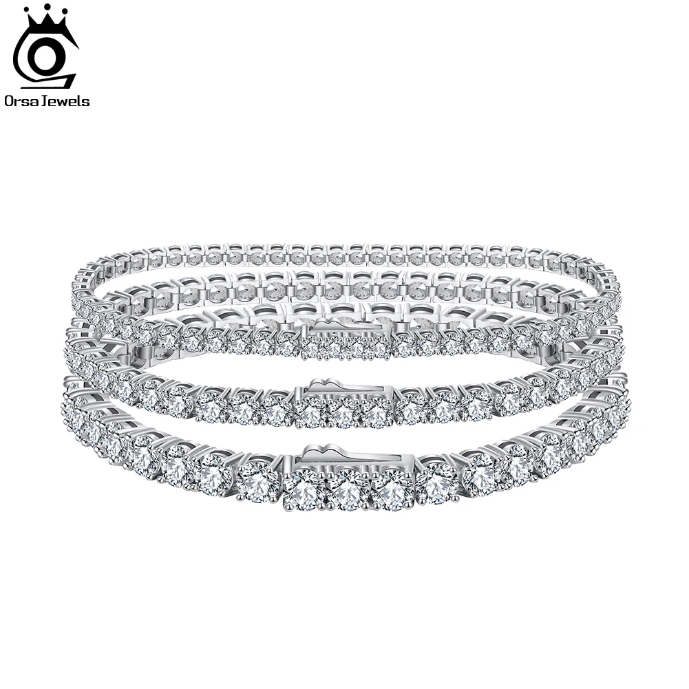 ORSA JEWELS 2/3/4mm Cubic Zirconia Tennis Bracelet 925 Sterling Silver for Women Handmade Fashion Chain Bracelets Jewelry SB128
ORSA JEWELS 2/3/4mm Cubic Zirconia Tennis Bracelet 925 Sterling Silver for Women Handmade Fashion Chain Bracelets Jewelry SB128