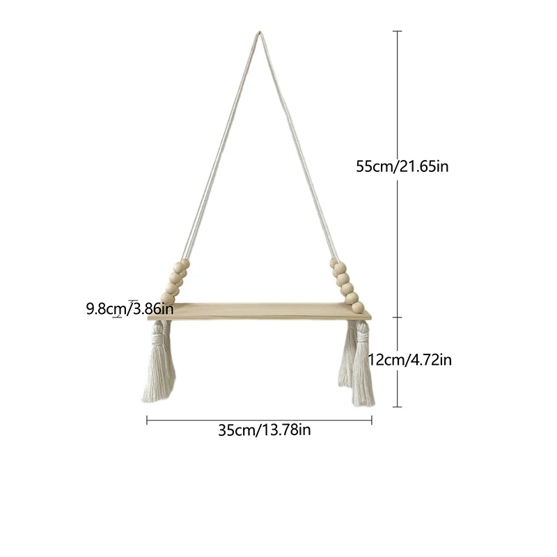 Boho Macrame Wood Wall Hanging Storage Shelf 11 Sfebd2e7f3c8141c68704cb9043c42f85v