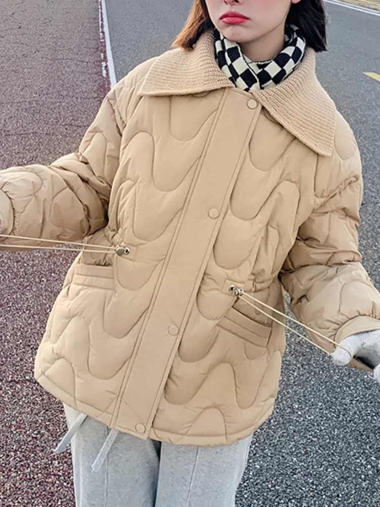 Korean Peter Pan Collar Long Sleeve Winter Women Jacket Elegant Fashion Outwear Pockets Overcoat Female Clothing Quilted Coats
Korean Peter Pan Collar Long Sleeve Winter Women Jacket Elegant Fashion Outwear Pockets Overcoat Female Clothing Quilted Coats