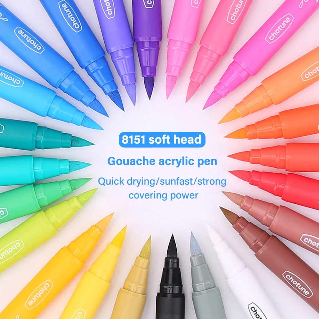 12/24/36 Colors Acrylic Hand-painted Soft Tip Pen Waterproof DIY Creative Graffiti Stationery School Supplies For Boys and Girls
12/24/36 Colors Acrylic Hand-painted Soft Tip Pen Waterproof DIY Creative Graffiti Stationery School Supplies For Boys and Girls