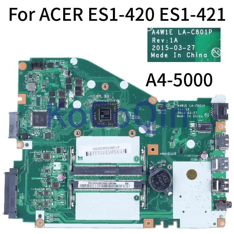 LA-C801P LA-C80 For ACER Aspire ES1-420 ES1-421 Notebook Mainboard A4W1E NBG1F11004 NBG6X11005 E1 A4 A8 DDR3L Laptop Motherboard
LA-C801P LA-C80 For ACER Aspire ES1-420 ES1-421 Notebook Mainboard A4W1E NBG1F11004 NBG6X11005 E1 A4 A8 DDR3L Laptop Motherboard