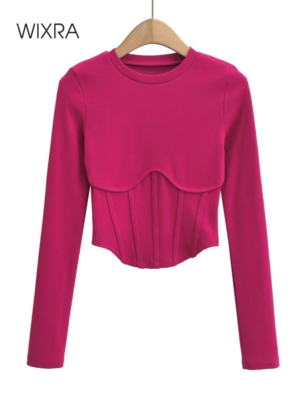 Wixra Women Knitted T-Shirt O-Neck Long Sleeve Slim Tees Spring Summer Solid High Street Short Top Knitwear 
Wixra Women Knitted T-Shirt O-Neck Long Sleeve Slim Tees Spring Summer Solid High Street Short Top Knitwear