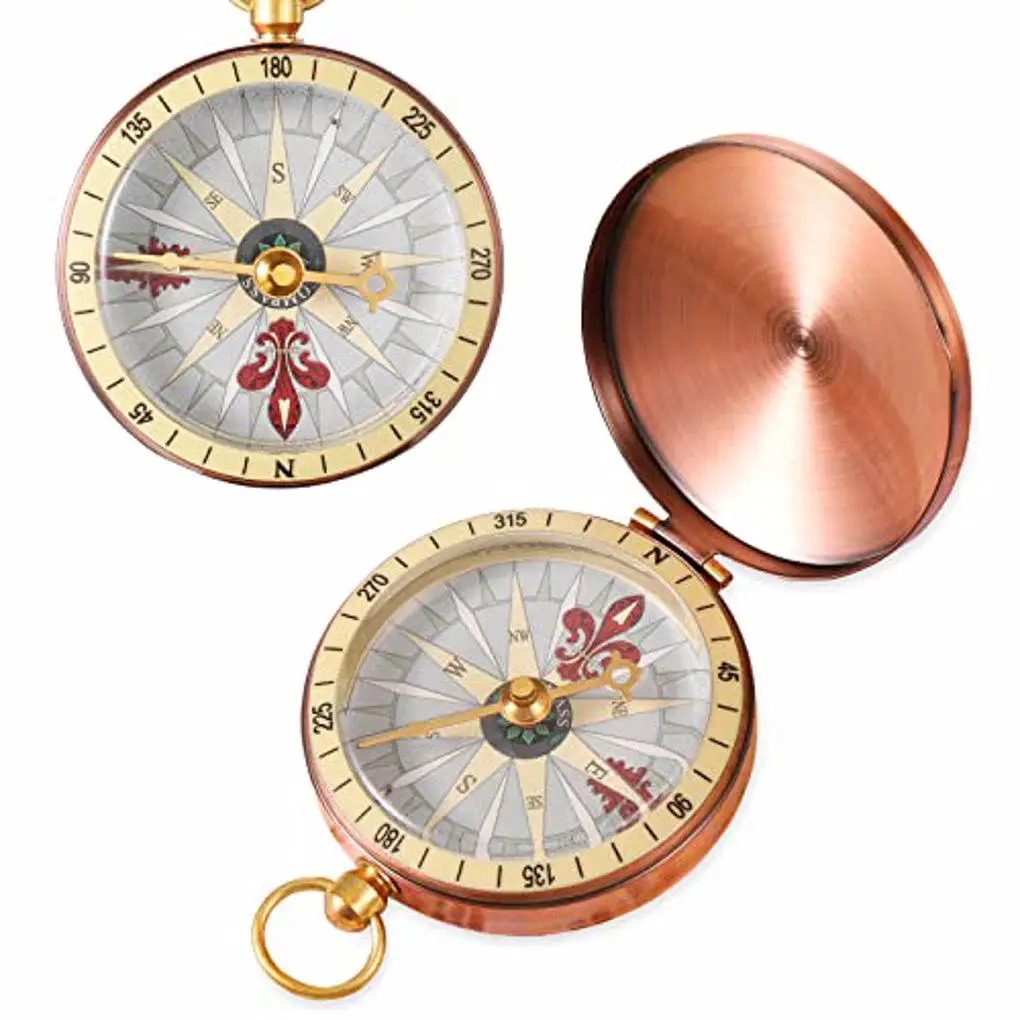 

Бронзовый компас, откидной инструмент для активного отдыха, медный корпус, для Походов, Кемпинга