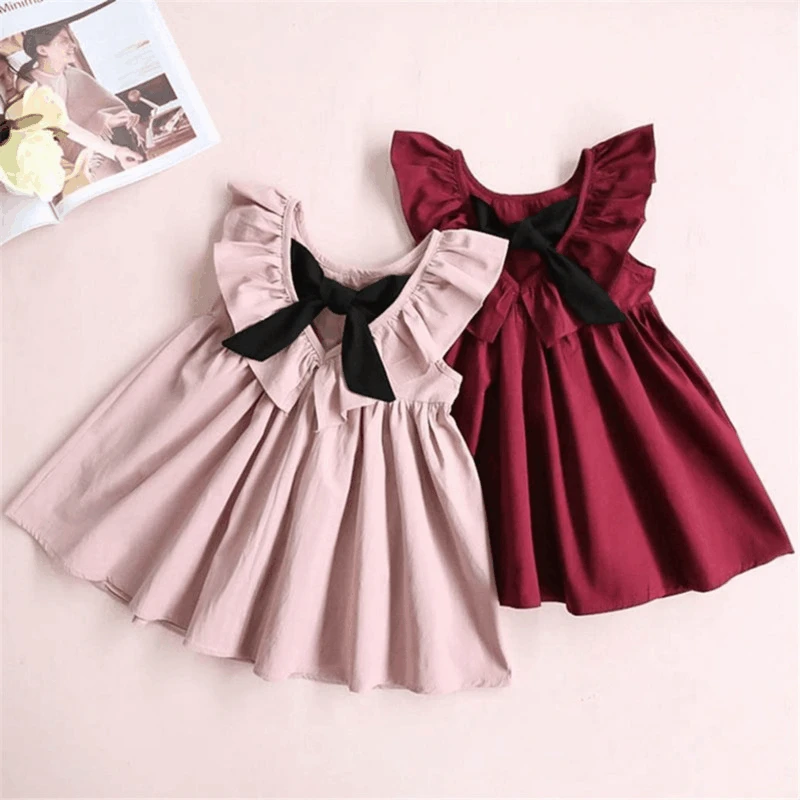 Children's Summer Wear Girls Sleeveless Pleated Backless Bow Dress Cotton Baby Korean Dress Baby Girls Backless Dress
Children's Summer Wear Girls Sleeveless Pleated Backless Bow Dress Cotton Baby Korean Dress Baby Girls Backless Dress
