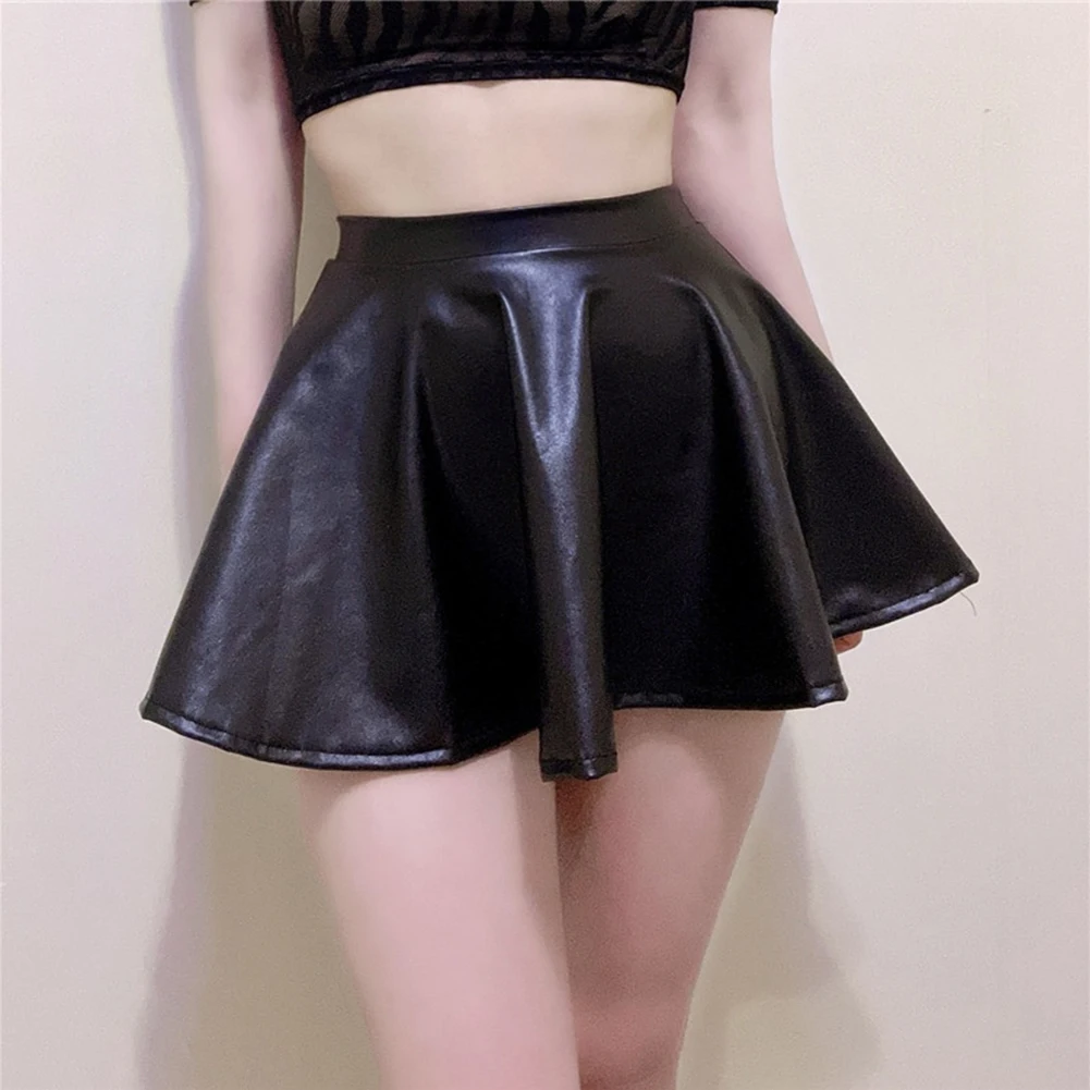 Ladies Sexy A-line Black Wet Look PU Leather Skater Skirt Short Pleated Skirt Mini Skirts Casual Street Elegant Solid Skirt
Ladies Sexy A-line Black Wet Look PU Leather Skater Skirt Short Pleated Skirt Mini Skirts Casual Street Elegant Solid Skirt