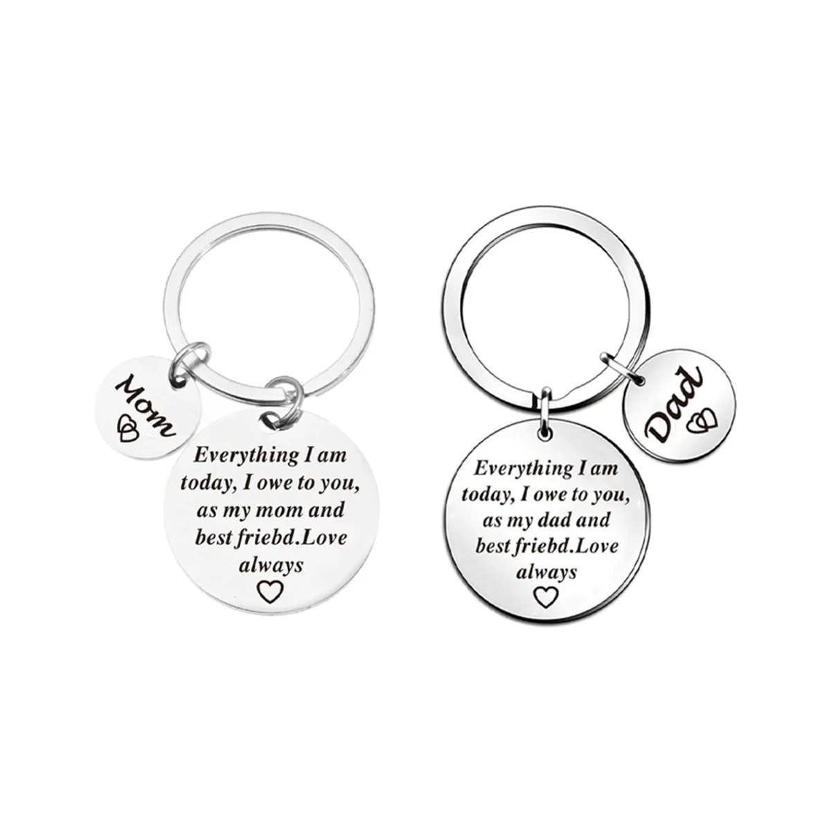 2Pcs Mother Day Keychain,Fathers Day Gifts From Keychain-As My Mom and ,Love Always 
2Pcs Mother Day Keychain,Fathers Day Gifts From Keychain-As My Mom and ,Love Always