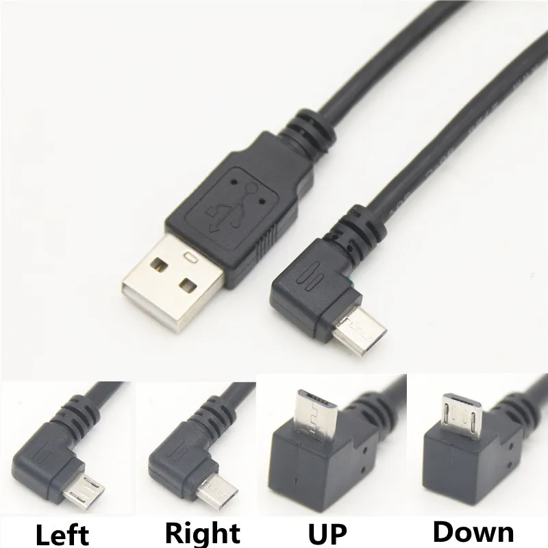 

Up Down Left Right Angled 90 Degree USB Micro USB Male to USB male Data Charge connector Cable 25cm 50cm for Tablet