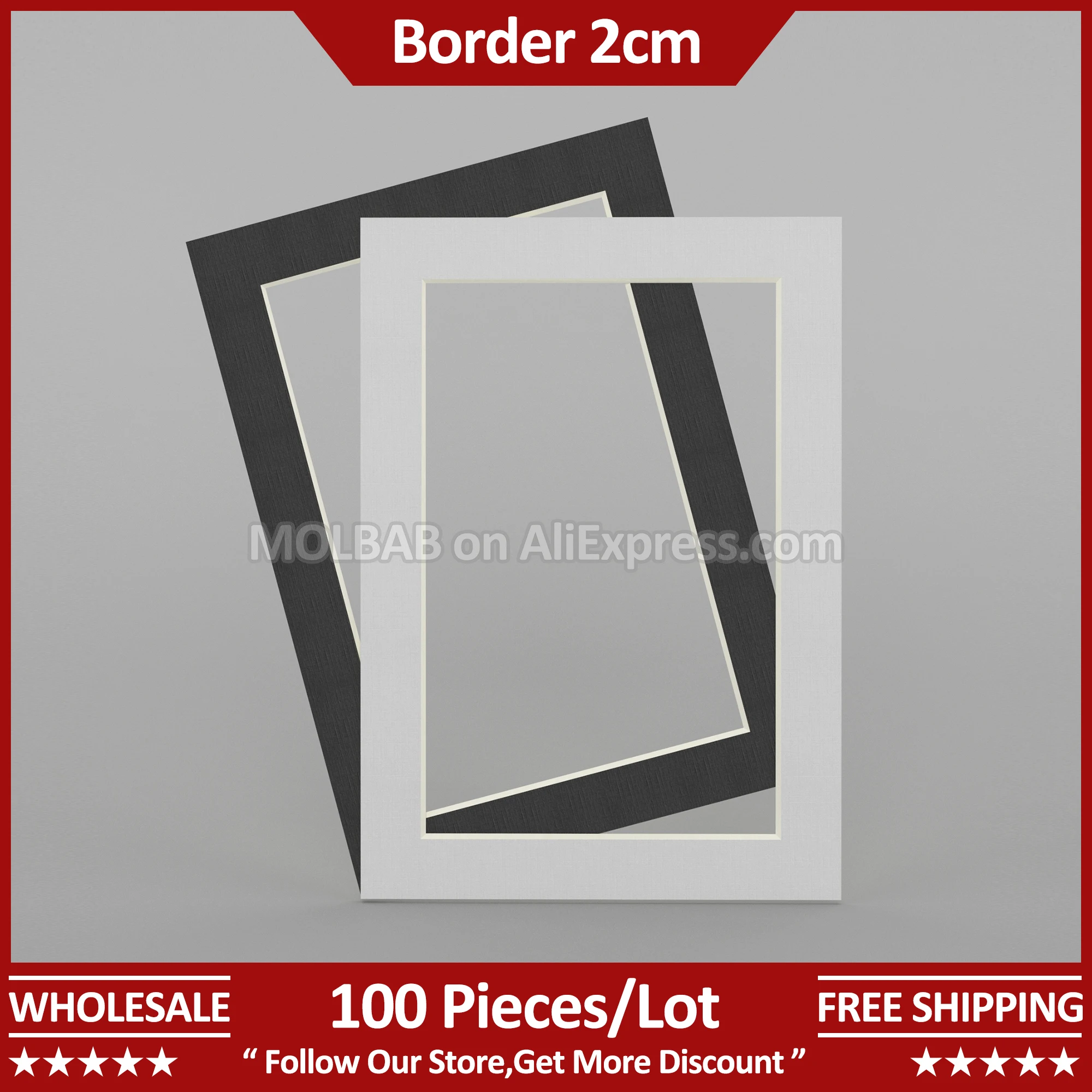 

A5 Photo Mat Border 2cm White/Black Paperboard Picture Passe-partout Frame Mounting Decoration Wholesale 100 Pieces Per Lot