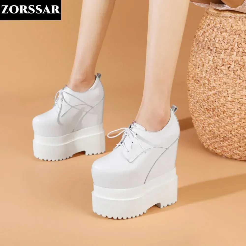 Super High Heel 18cm Platform Wedge Sneakers Chunky Shoes Genuine Leather Women Shoes Spring Autumn Walking Sneakers Fashion
Super High Heel 18cm Platform Wedge Sneakers Chunky Shoes Genuine Leather Women Shoes Spring Autumn Walking Sneakers Fashion