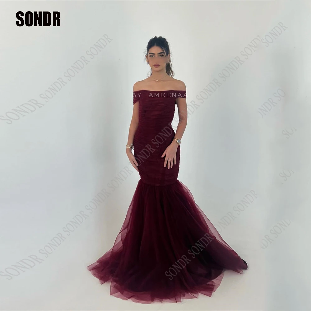 SONDR Wine Red Mermaid Formal Night Prom Dresses Off Shoulder Long Evening Dress Tulle New Arrive Modern Lady Party Gowns
SONDR Wine Red Mermaid Formal Night Prom Dresses Off Shoulder Long Evening Dress Tulle New Arrive Modern Lady Party Gowns