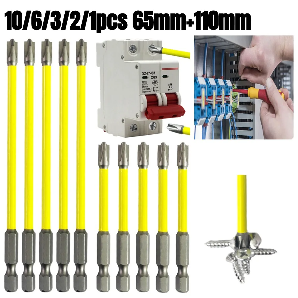1/2/3/6pcs 65mm/110mm Magnetic Special Slotted Cross Screwdriver Bit For Electrician FPH2 For Circuit Breakers Hand Tools
1/2/3/6pcs 65mm/110mm Magnetic Special Slotted Cross Screwdriver Bit For Electrician FPH2 For Circuit Breakers Hand Tools