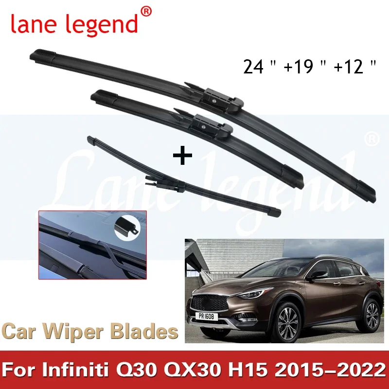 

Car Front Rear Wiper Blade For Infiniti Q30 QX30 H15 2015-2022 Windscreen Windshield Accessories Window 2017 2018 2019 2020 2021
